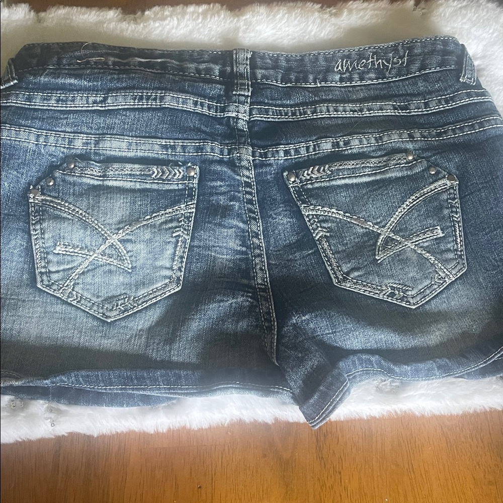 Amethyst Jean Shorts - Dark Blue Denim